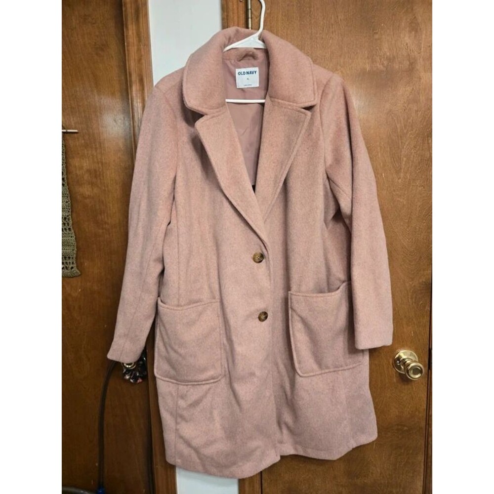 Pink long pea coat